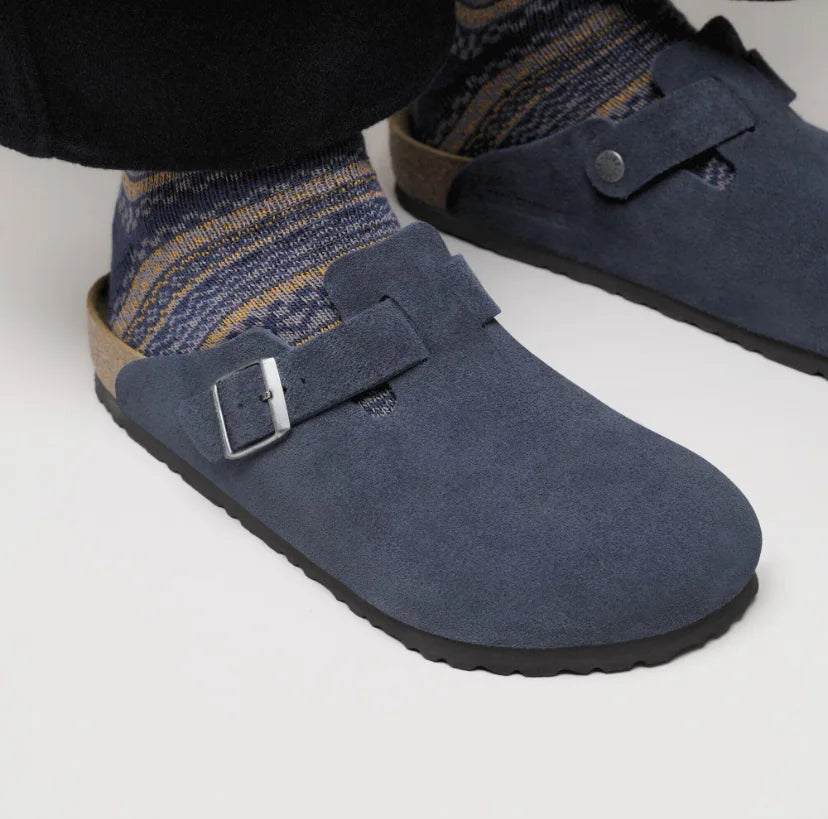 Sabot-en cuir Style Birkenstock - Taupe