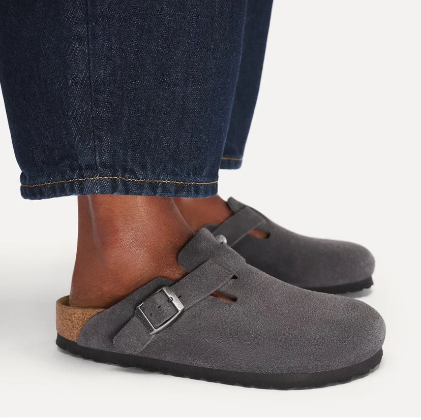 Sabot-en cuir Style Birkenstock-Charcoal