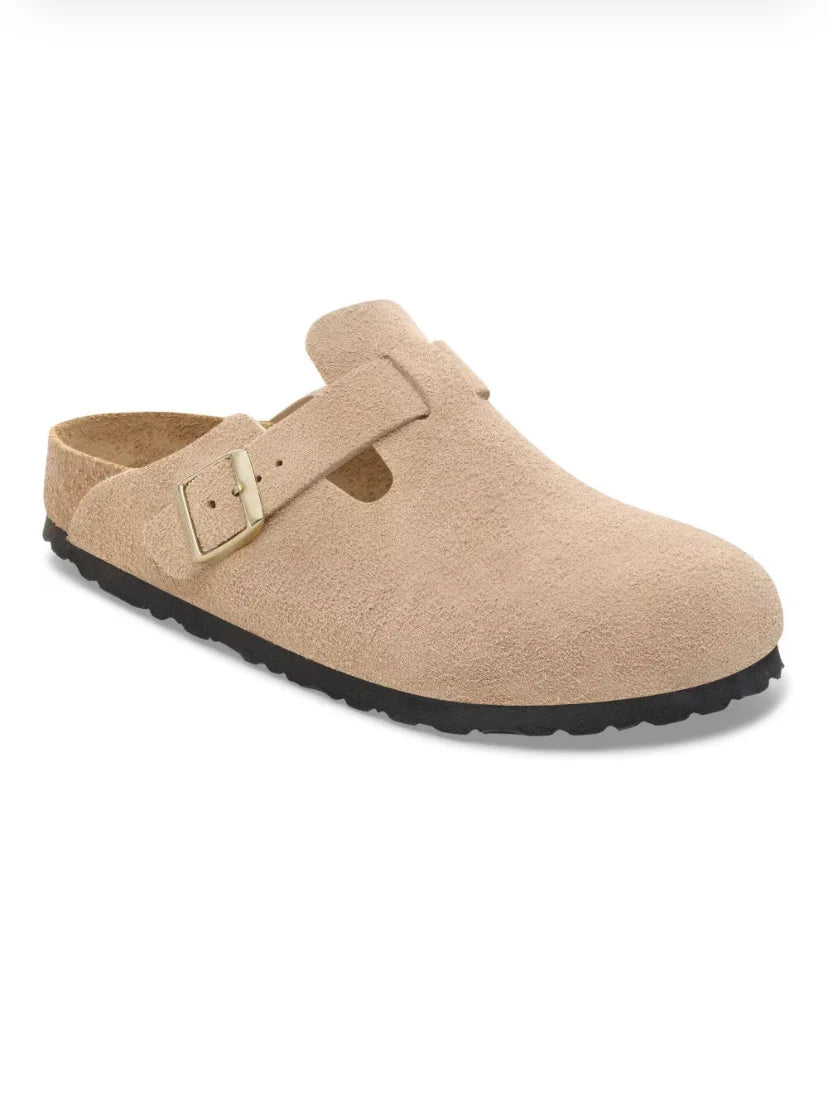Sabot-en cuir Style Birkenstock - Taupe